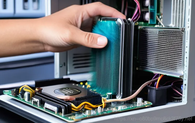 자일동 메인보드조립 및 교체수리 - A close-up shot focusing on a pair of gloved hands (anti-static gloves) of a skilled computer techni...