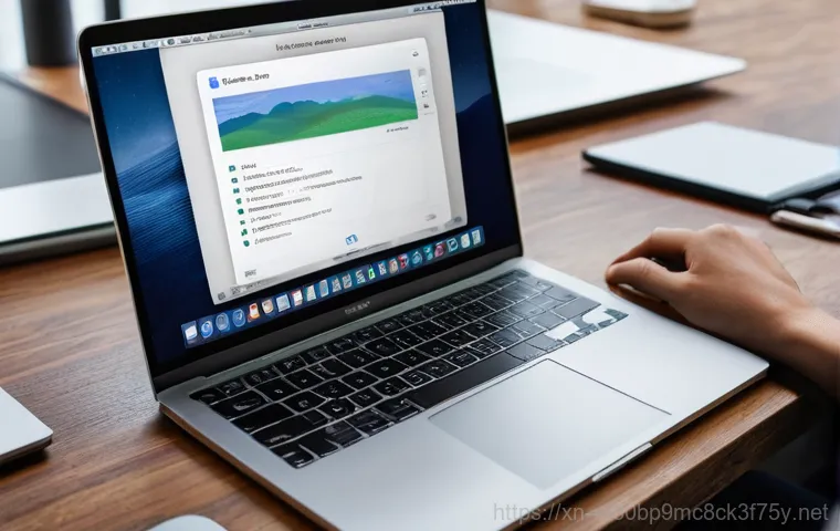 학암동 맥윈도우 부트캠프_bootcamp 재설치 포맷  초기화 - A professional, mid-30s person, wearing business casual attire, sits at a modern wooden desk, lookin...