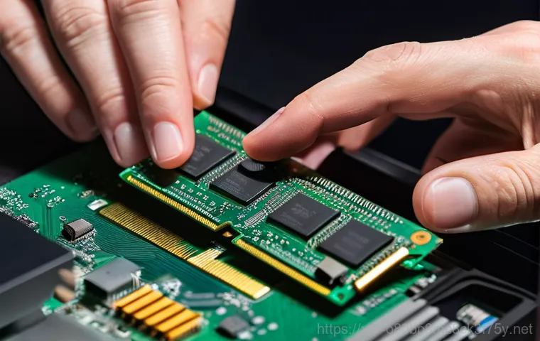 목동 본체 꺼졌다 켜졌다 할때 - A close-up shot of an open desktop computer case, revealing the internal components. A pair of hands...