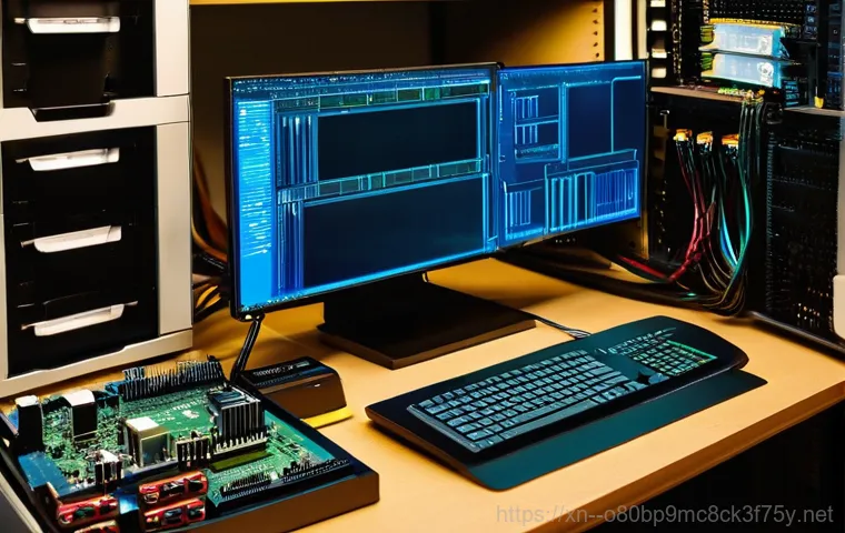 작전동 UNEXPECTED_KERNEL_MODE_TRAP - A close-up, dramatic shot of a computer monitor displaying the "UNEXPECTED_KERNEL_MODE_TRAP" blue sc...