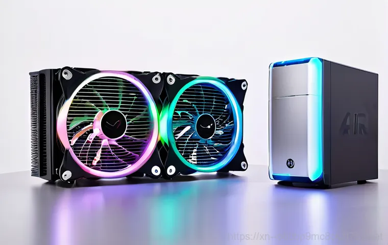 누하동 쿨러조립 및 교체수리 - **Overheating Computer Crisis:** A close-up shot of a frustrated young man, early 30s, wearing casua...