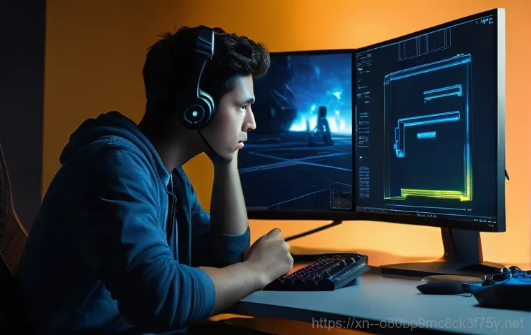 낙원동 그래픽카드조립 및 교체수리 - Image Prompt 1: The Frustration of a Failing Graphics Card**