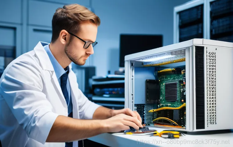 동본동 RAM조립 및 교체수리 - A close-up shot focusing on a pair of clean, careful hands (gender-neutral) meticulously cleaning th...
