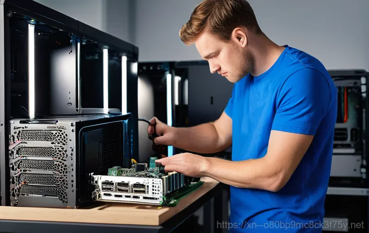 초동 STATUS_KERNEL_STACK_CORRUPTION - A person in their late 20s, with a look of concern and frustration, sits at a modern desk in a home ...