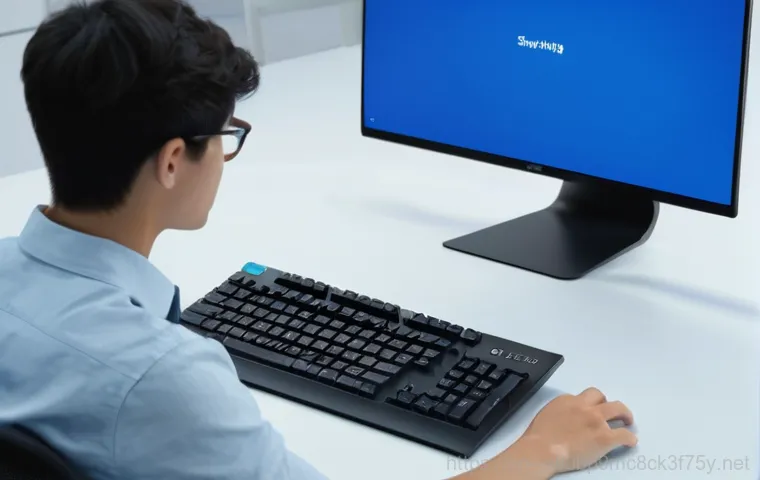 견지동 VIDEO_DRIVER_INIT_FAILURE - Image Prompt 1: The Sudden Blue Screen Encounter**