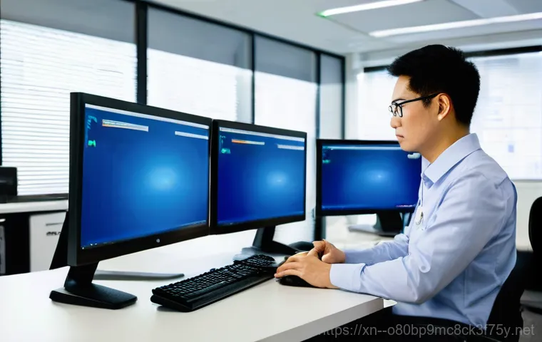 개봉동 ftp서버출장방문수리점 - **Image Prompt 1:** A young, stressed male professional in his late 20s, wearing business casual att...