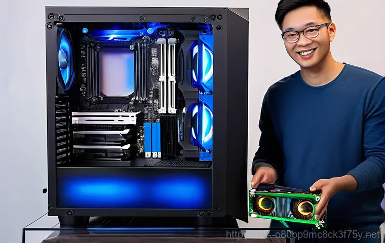 사송동 파워조립 및 교체수리 - An experienced computer repair technician, wearing a clean, professional work shirt, carefully exami...