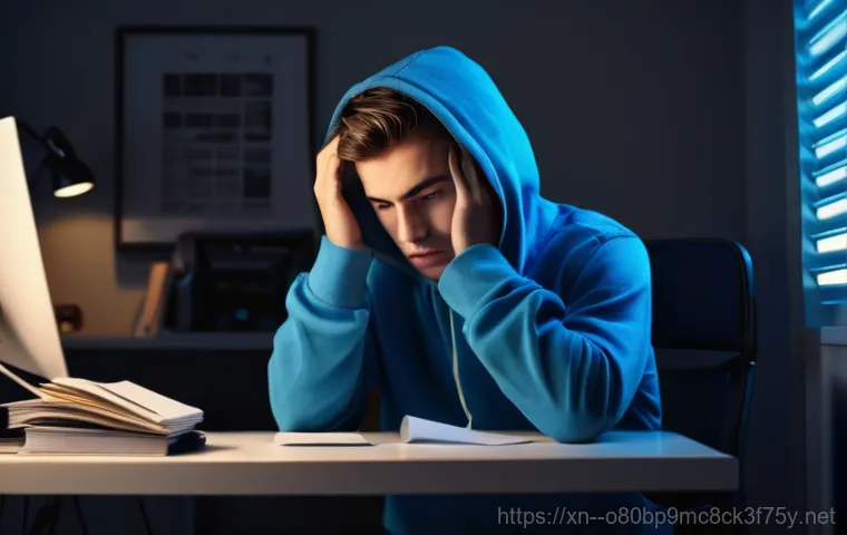 석정동 PFN_LIST_CORRUPT - Image Prompt 1: The Frustration of the Blue Screen**