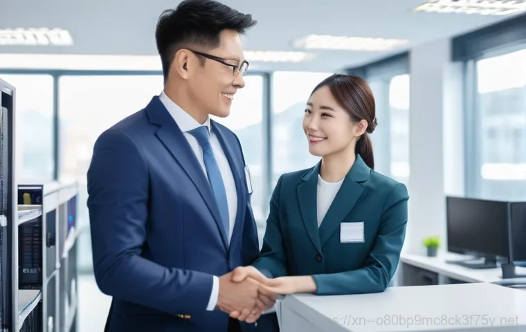 청담동 ftp서버출장방문수리점 - A highly skilled male technician, wearing a clean, branded work uniform, is expertly working on an o...