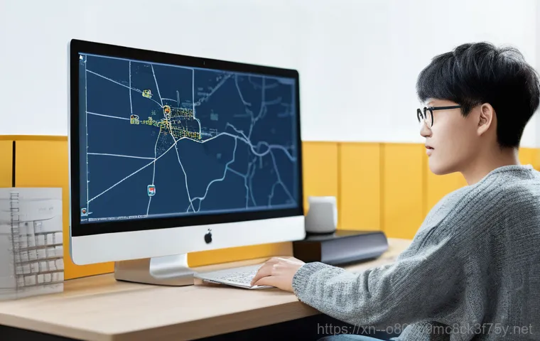 김포동 STATUS_INVALID_PARAMETER - A focused young professional, dressed in a smart casual shirt and trousers, sits at a modern desk wi...