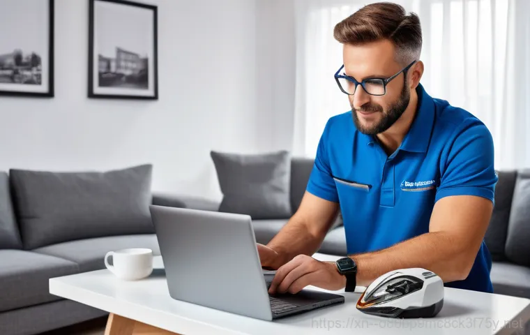 신읍동 노트북 laptop 출장방문수리점 - A close-up shot of an amateur attempt at laptop self-repair. A partially disassembled laptop lies on...