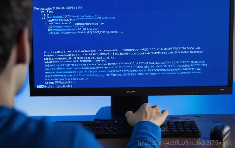 구의동 STATUS_KERNEL_THREAD_INTERRUPTED - A person in their late 20s to early 30s, dressed in everyday casual clothing, sits at a desk with a ...