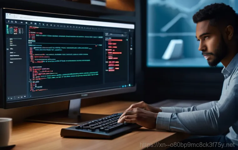 금암동 STATUS_MODULE_ACCESS_DENIED - A stylized digital gate, glowing with vibrant red and orange energy, stands as an impassable barrier...