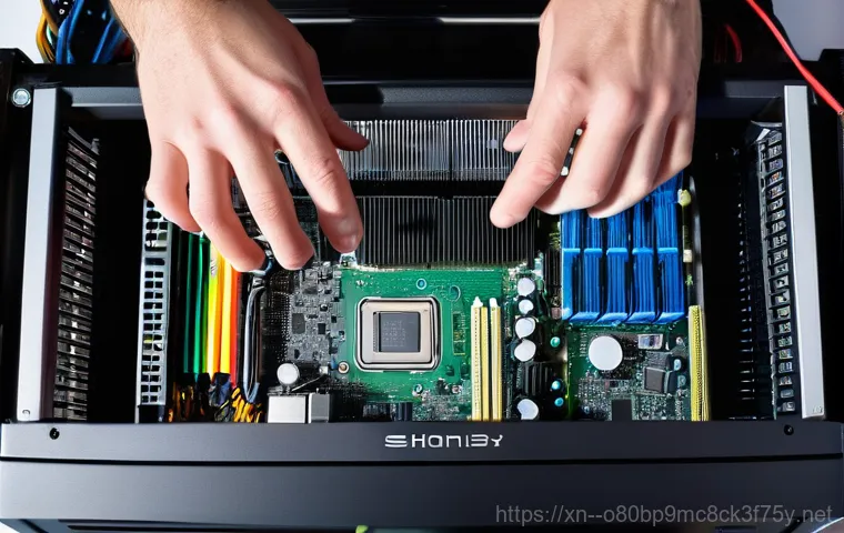 양서면 입력신호가 없습니다 - A close-up shot of an adult individual, casually dressed, diligently checking the array of cables be... 양서면 입력신호가 없습니다 - A close-up shot of an adult individual, casually dressed, diligently checking the array of cables be...