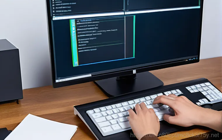 도척면 윈도우8 windows8 재설치 포맷  초기화 - A person, dressed in casual attire, sits at a desk, looking at an older computer monitor displaying ...