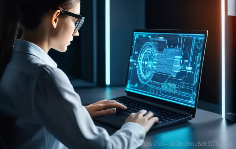 왕징면 STATUS_KERNEL_HEAP_CORRUPTION - A close-up, dramatic shot inside a computer case, highlighting various hardware components. A RAM st...
