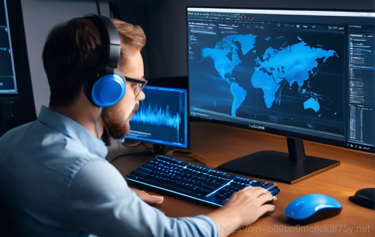 장교동 IRQL_NOT_LESS_OR_EQUAL - A close-up shot of hands, possibly wearing anti-static gloves, carefully working inside an open desk...