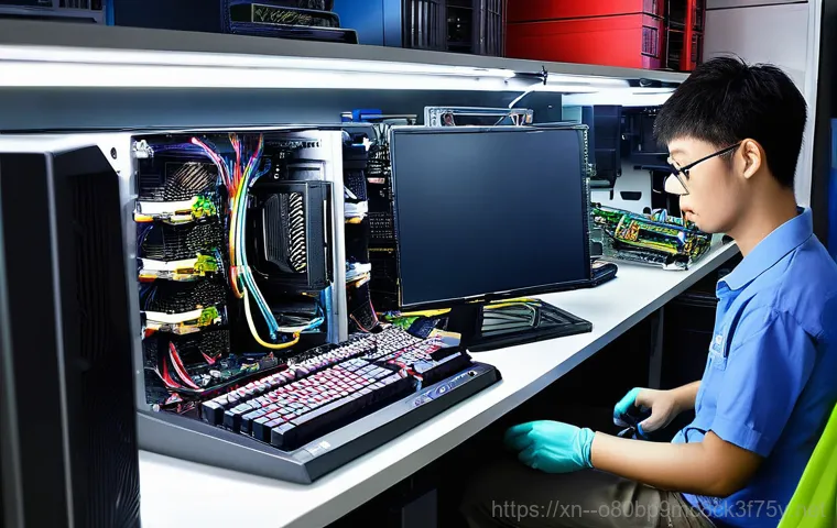 만수동 RAM조립 및 교체수리 - A young adult gamer, casually dressed, intensely focused on a large, vibrant gaming monitor. The scr... 만수동 RAM조립 및 교체수리 - A young adult gamer, casually dressed, intensely focused on a large, vibrant gaming monitor. The scr...
