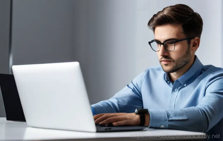 옥수동 STATUS_INVALID_THREAD - **Prompt:** A young adult, looking bewildered and slightly frustrated, sits in front of a desktop co...