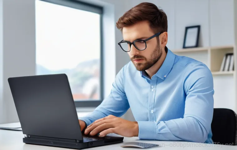 별양동 STATUS_PAGE_FAULT - **Prompt 1: Initial Frustration with a Computer Error**
    A young adult, either male or female, in...