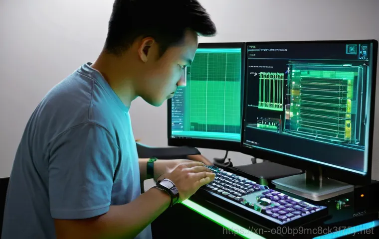 세곡동 KERNEL_DATA_INPAGE_ERROR - **Prompt:** A young adult, looking distressed and confused, sits in a dimly lit home office, staring...