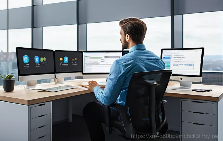 개봉동 IO1_INITIALIZATION_FAILED - **Prompt:** A person, wearing a long-sleeved shirt and pants, is focused on troubleshooting a deskto...