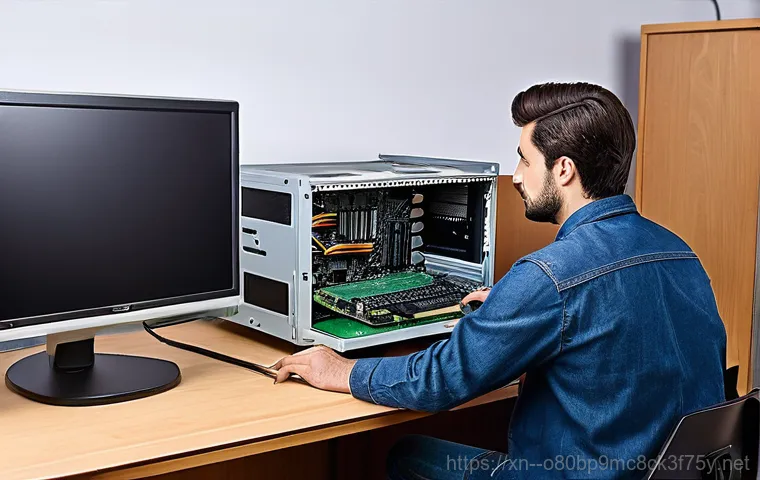 원동 DRIVER_PORTION_MUST_BE_NONPAGED - **Prompt:** A young adult, looking visibly frustrated and distressed, sits at a modern computer desk...