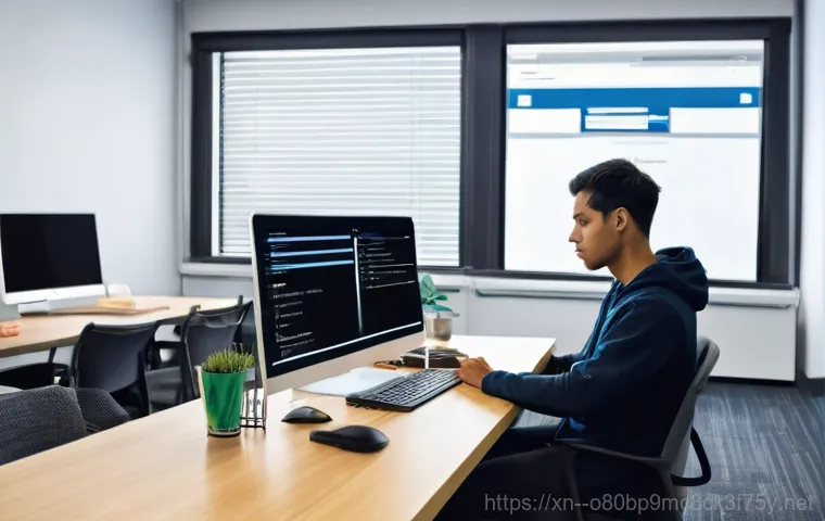 신사동 운영체제 os 재설치 포맷  초기화 - **Prompt:** A person with a relieved and happy expression is seated at a bright, minimalist desk, in...