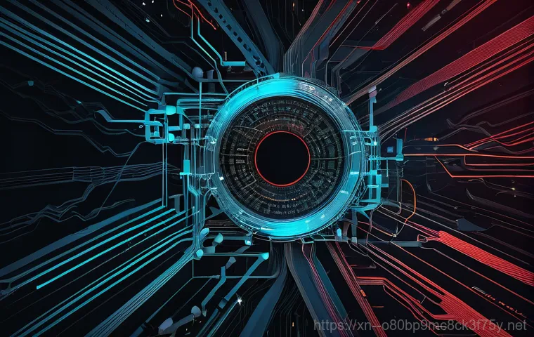 당정동 STATUS_INVALID_LOCK_SEQUENCE - A highly detailed, abstract depiction of a computer system's internal core, rendered with intricate,...