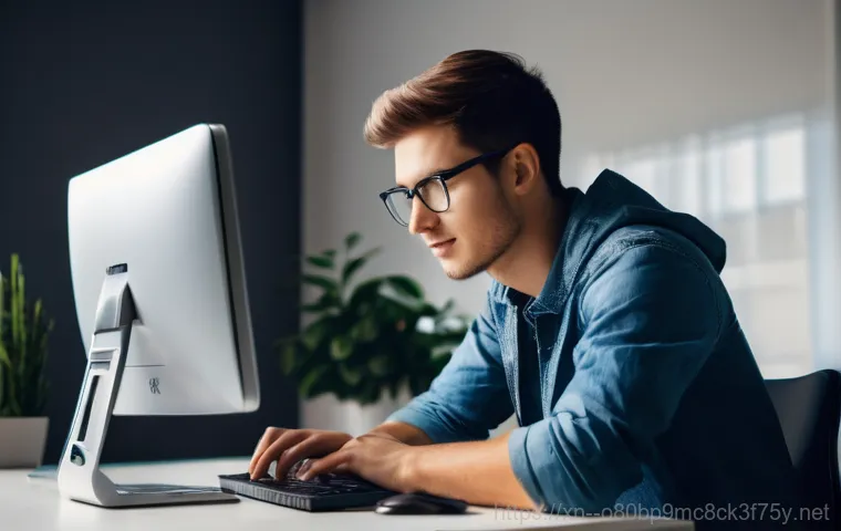 벽제동 STATUS_KERNEL_MODULE_CORRUPTION - **Image Prompt 2: Blue Screen Blues**
    A young adult, casually dressed in jeans and a hoodie, sit...