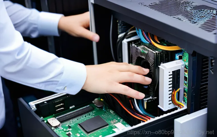 신영동 a disk read error occurred - A wide shot of a person, mid-20s, with a worried and frustrated expression, looking at a desktop com...