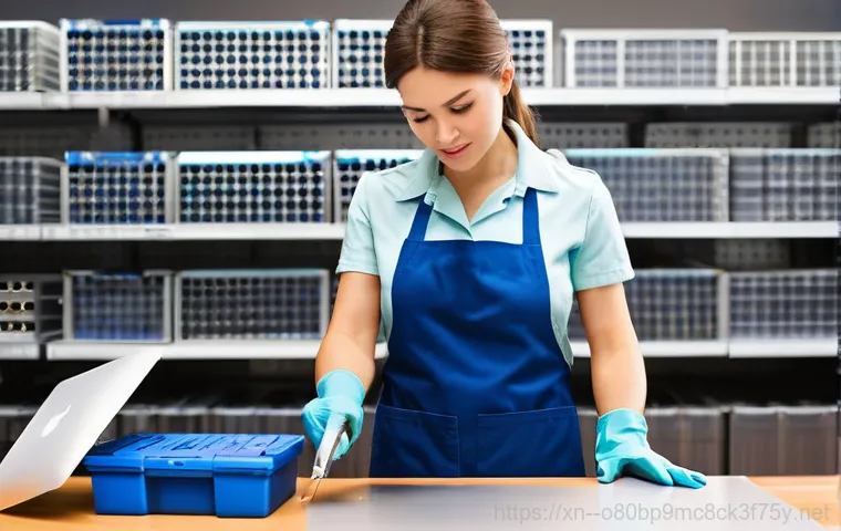 목감동 맥북프로 판매 및 수리 - **MacBook Screen Repair at a Professional Workbench:** A brightly lit, modern computer repair shop. ...