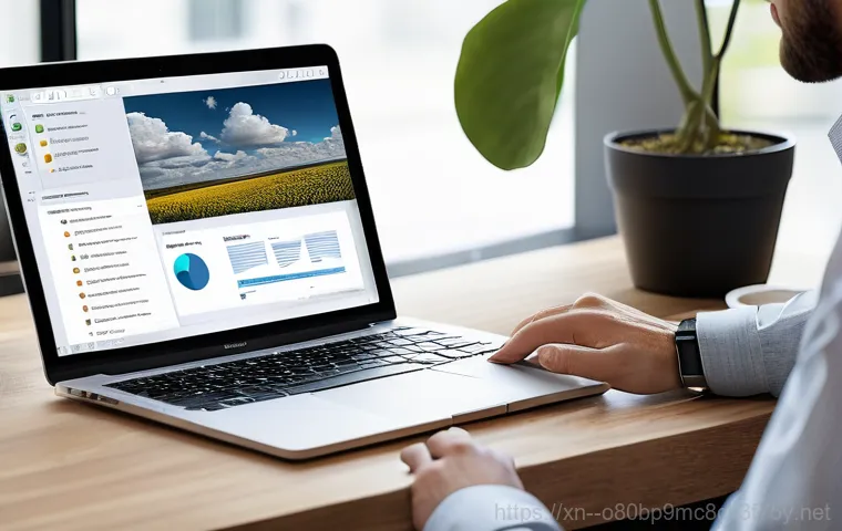 신문로 해킨토시 재설치 포맷  초기화 - A determined, focused young adult with short, neat hair, wearing a comfortable long-sleeved shirt, i...