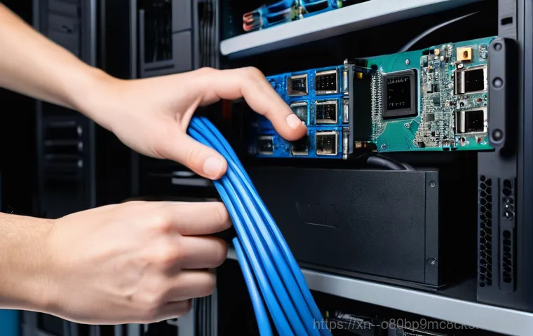 천현동 신호없음 - A young adult, looking frustrated and slightly anxious, stares at a computer monitor that prominentl...