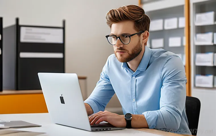 장충동 STATUS_DRIVER_ENTRYPOINT_NOT_FOUND - A young adult, dressed in a comfortable hoodie and jeans, sits in a dimly lit home office, their fac...