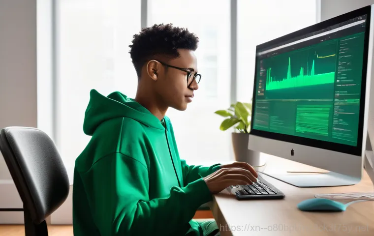 장충동 STATUS_DRIVER_ENTRYPOINT_NOT_FOUND - A focused individual in their late 20s, wearing a smart casual button-up shirt, is seated at a clean...