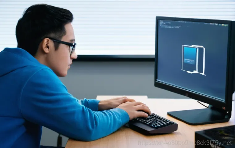 오도동 STATUS_DRIVER_ENTRYPOINT_NOT_FOUND - A close-up of a young person, around 18 years old, sitting in a dimly lit room, their face illuminat...