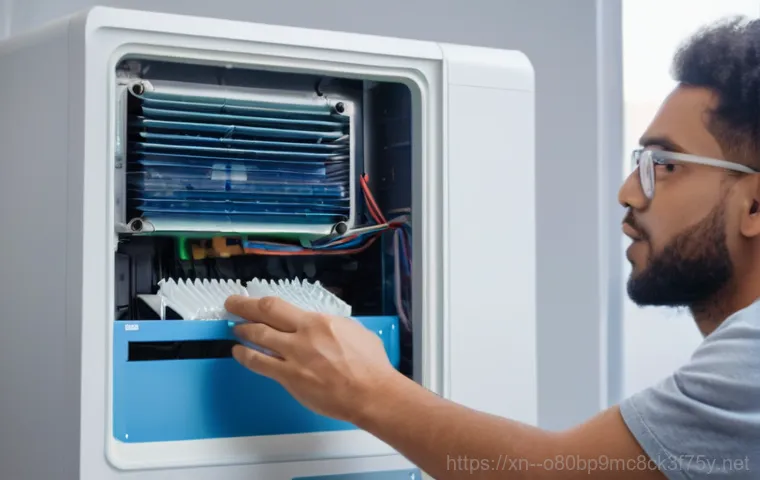 어룡동 블루스크린 - A skilled computer repair technician, appearing to be in their 40s, wearing a clean, branded polo sh... 어룡동 블루스크린 - A skilled computer repair technician, appearing to be in their 40s, wearing a clean, branded polo sh...