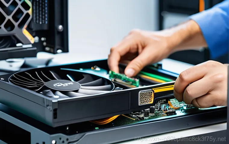 안성동 그래픽카드조립 및 교체수리 - A focused young adult, wearing a comfortable t-shirt and jeans, is sitting in a well-lit home office... 안성동 그래픽카드조립 및 교체수리 - A focused young adult, wearing a comfortable t-shirt and jeans, is sitting in a well-lit home office...