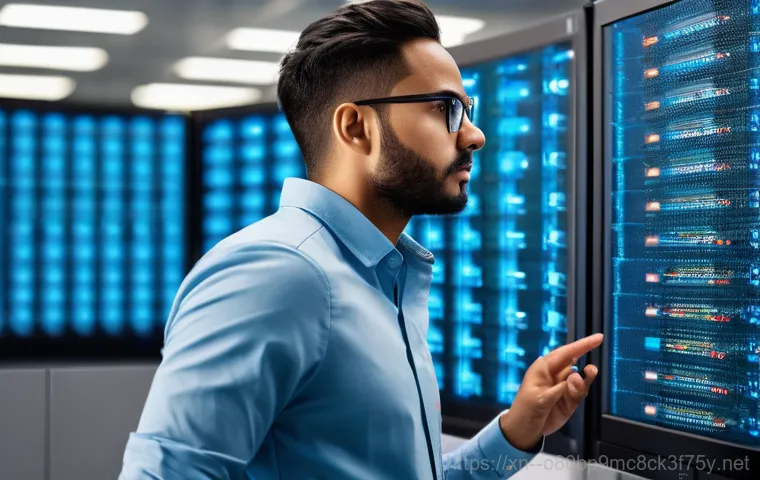 향남읍 STATUS_DISK_NOT_INITIALIZED - A person in their late thirties, with a distressed and anxious expression, leans towards a brightly ...