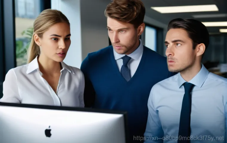 연천군 NAS출장방문수리점 - A professional female accountant in her late 30s, dressed in smart business attire, sits at a modern...