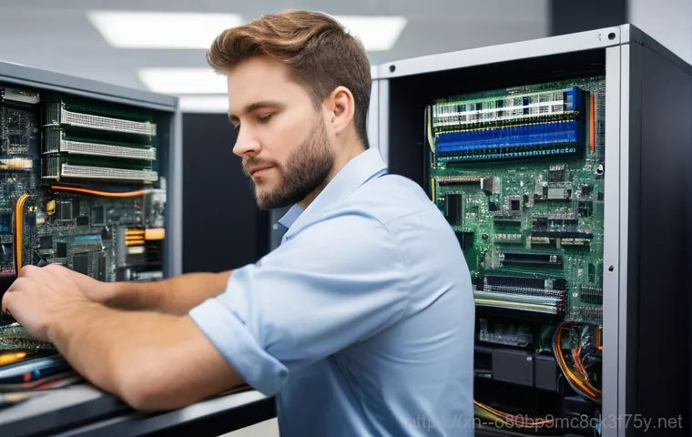 서계동 워크스테이션출장방문수리점 - A focused female professional, in her late 30s, intensely working on a powerful workstation in a mod... 서계동 워크스테이션출장방문수리점 - A focused female professional, in her late 30s, intensely working on a powerful workstation in a mod...