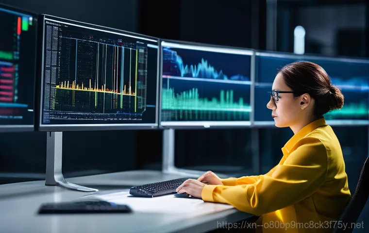 포천동 STATUS_INVALID_LOCK_SEQUENCE - An abstract, futuristic cityscape built from interconnected data streams and server towers. In the f...