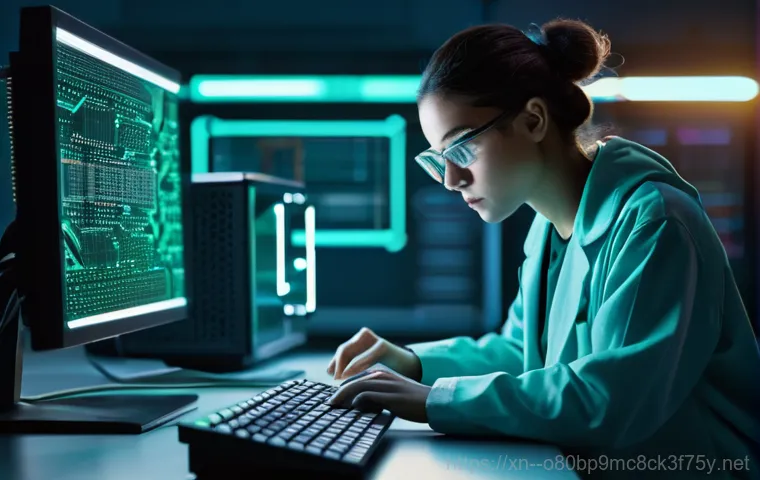 성남동 STATUS_KERNEL_MODULE_FAILURE - **Prompt 1: The Frustration of a Blue Screen Crash**
    A young professional (male or female, weari...