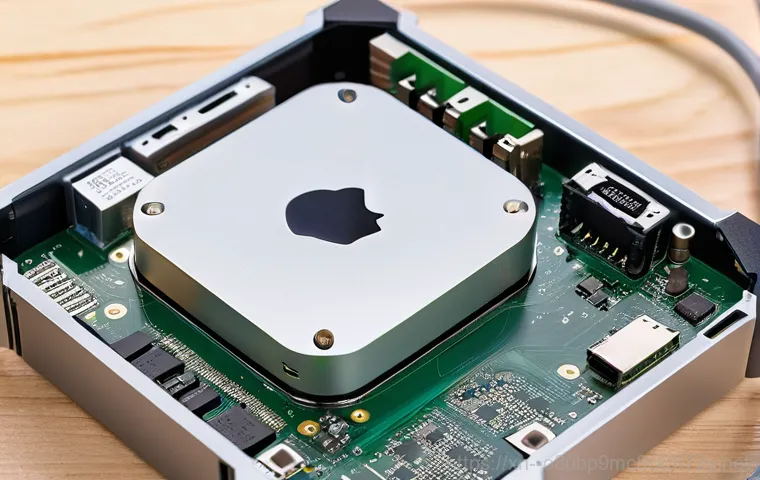 동대문 맥미니 판매 및 수리 - A close-up shot of a skilled, professional repair technician's hands (wearing blue nitrile gloves) m... 동대문 맥미니 판매 및 수리 - A close-up shot of a skilled, professional repair technician's hands (wearing blue nitrile gloves) m...