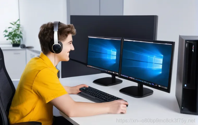 여흥동 VIDEO_DRIVER_INIT_FAILURE - A close-up shot inside an open desktop computer case. A gloved hand carefully inspects or re-seats a...