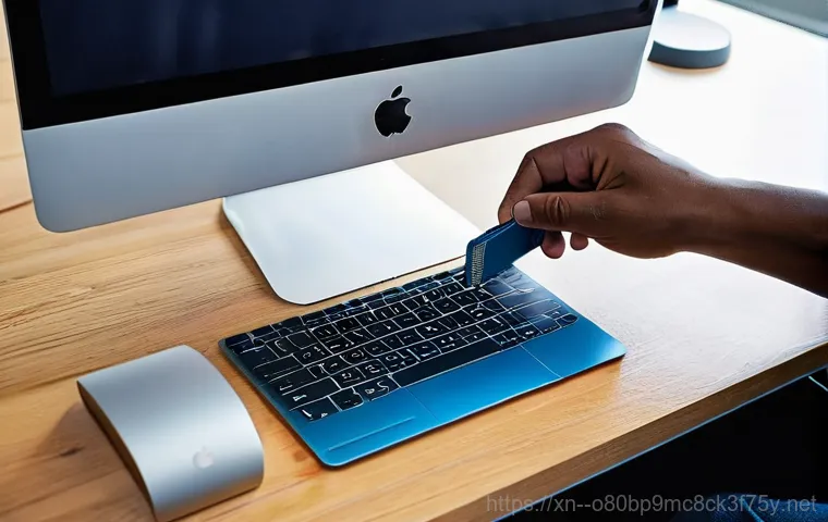 정왕동 아이맥 판매 및 수리 - A close-up shot of a professional technician's hands carefully working on the internal components of... 정왕동 아이맥 판매 및 수리 - A close-up shot of a professional technician's hands carefully working on the internal components of...