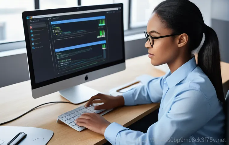 대덕동 해킨토시 재설치 포맷 초기화 - A frustrated individual, appearing to be in their late 20s or early 30s, sits in front of a computer... 대덕동 해킨토시 재설치 포맷 초기화 - A frustrated individual, appearing to be in their late 20s or early 30s, sits in front of a computer...