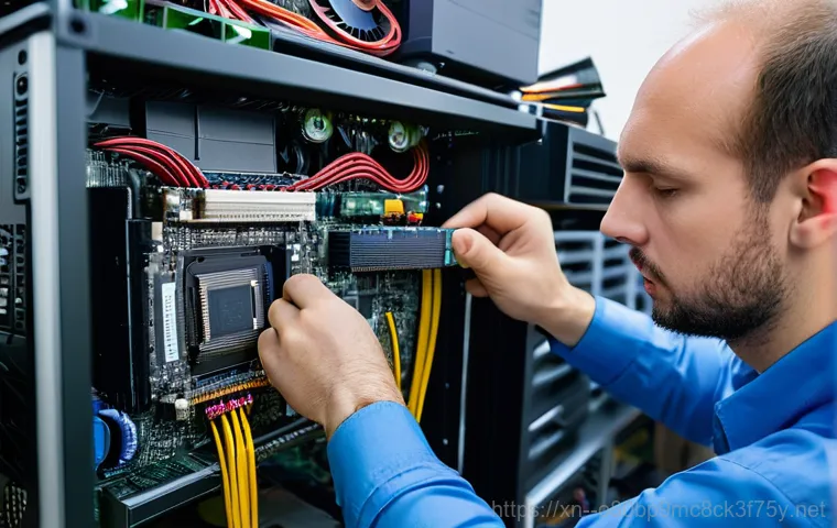 금산동 a disk read error occurred - A person, appearing slightly anxious, sits in a dimly lit room, illuminated only by the glow of a co...