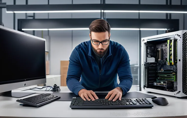 갈곶동 워크스테이션출장방문수리점 - A professional female graphic designer, in her late 20s, sits at her home office desk, looking extre... 갈곶동 워크스테이션출장방문수리점 - A professional female graphic designer, in her late 20s, sits at her home office desk, looking extre...